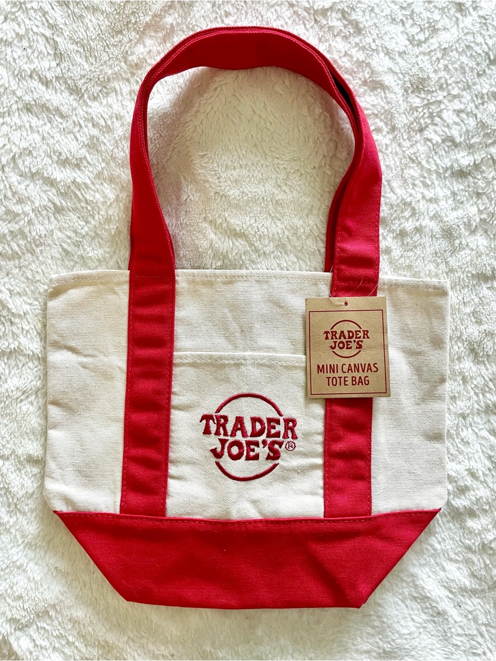 Trader Joe’s Red Mini Canvas Tote Bag